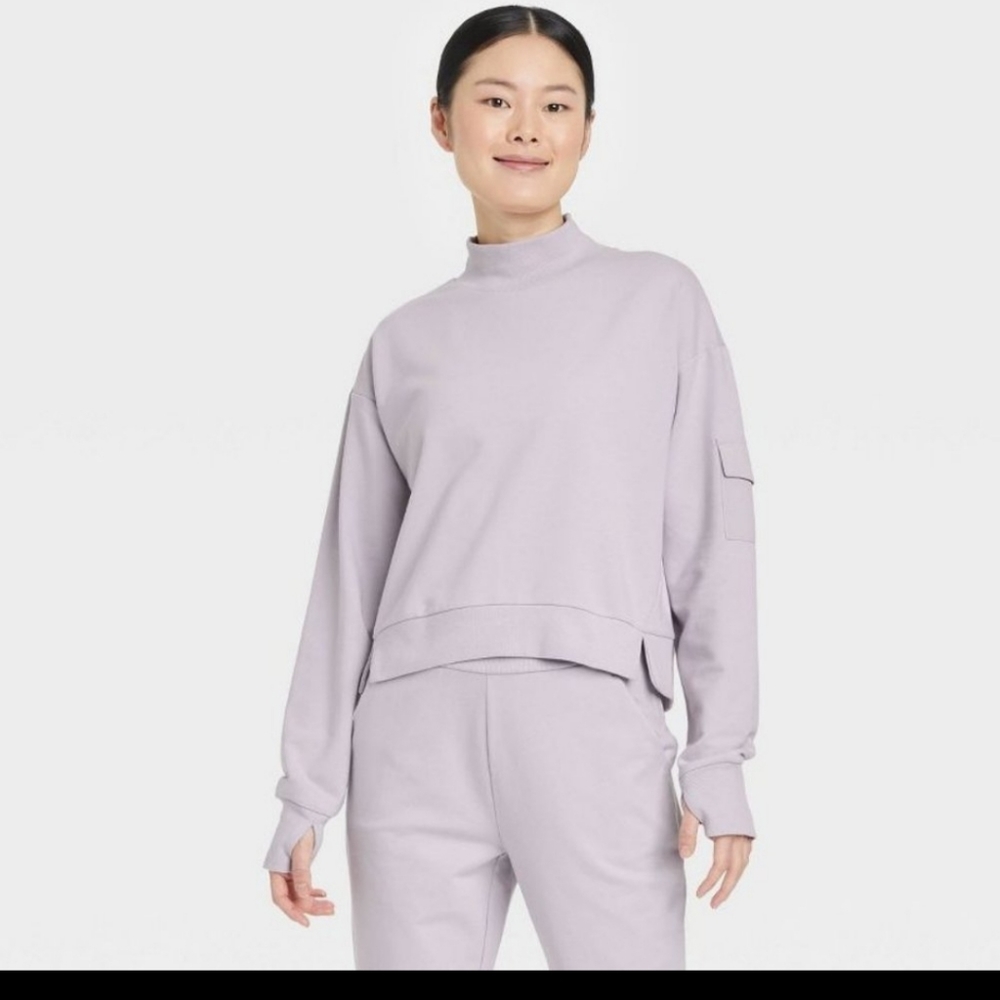 All in Motion New Butter Wash Terry Sweater Medium